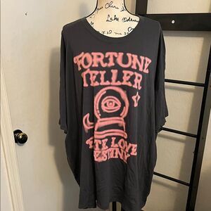 Torrid Gray Fortune Teller Fate Love Destiny Pullover Graphic T-Shirt Brand New